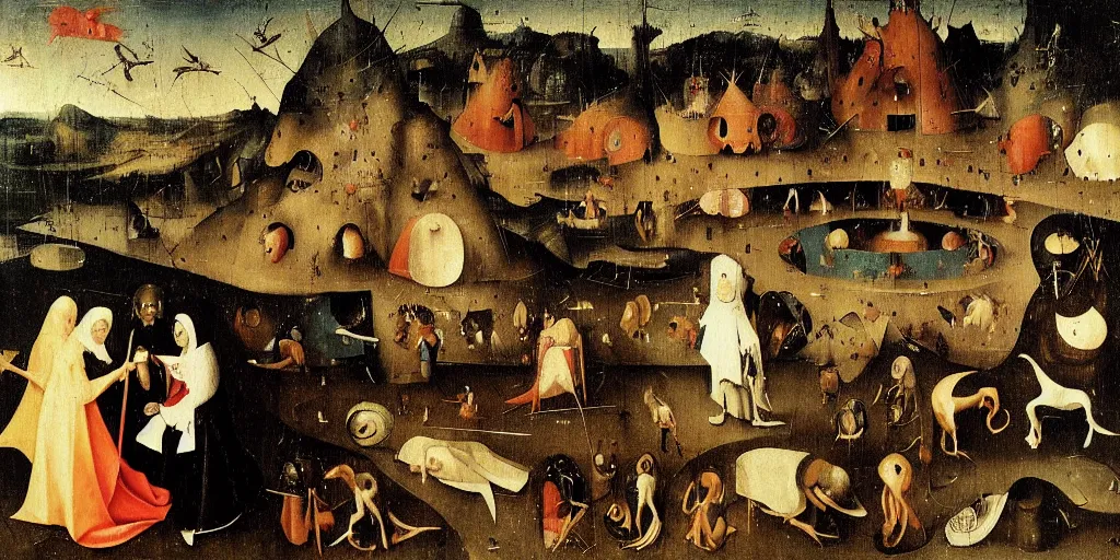Prompt: an amusement part by hieronymus bosch