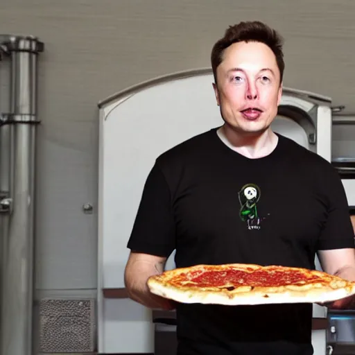 Image similar to elon musk eating pizza