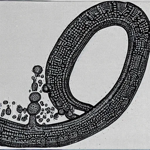 Image similar to quetzalcoatl under an electron microscope, xerox