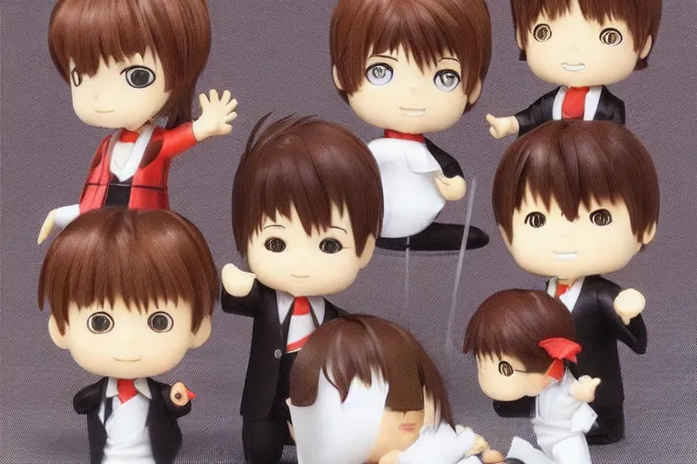 Prompt: sougo okita, short brown hair, kewpie, yagami