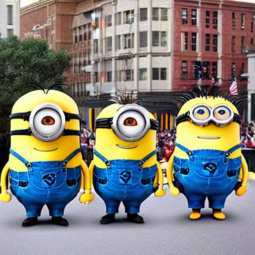 Prompt: minion macys parade float realstic photo