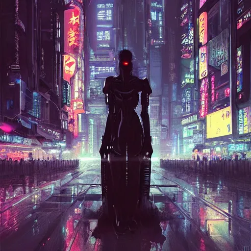 ArtStation - Lonely Cyberpunk Purple Robot 4k