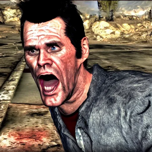 Image similar to jim carrey in fallout new vegas, game still