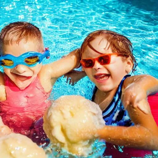 Image similar to drowning in mash potatoes swimming pool while children laugh digital photo