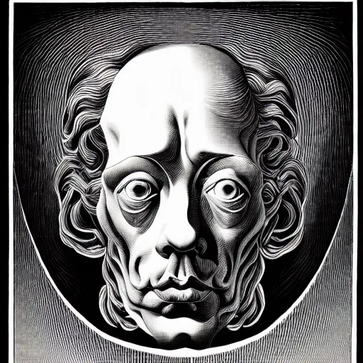 Image similar to red graphic conceptual post - mortem monumental portrait made by escher and william blake and salvador dali, highly conceptual art, intricate detailed painting, illustration sharp detail, vector sharp graphic, manga 1 9 9 0