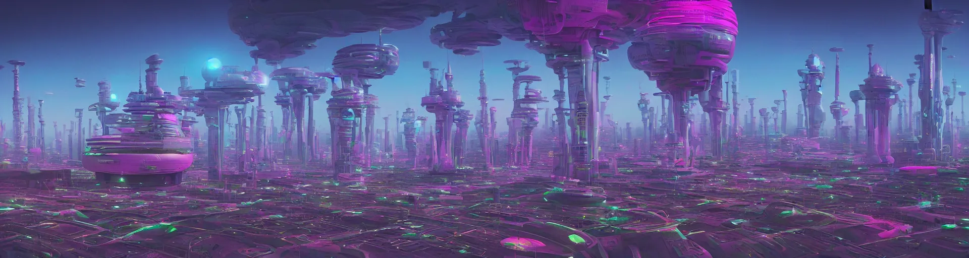 Prompt: an afrofuturism science fiction city by beeple