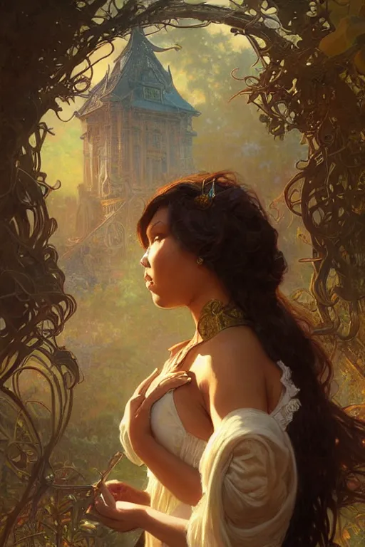 Image similar to Lizzo, matte painting, intricate, fantasy concept art, elegant, by Stanley Artgerm Lau, WLOP, golden ratio, thomas kindkade, alphonse mucha, loish, norman Rockwell,