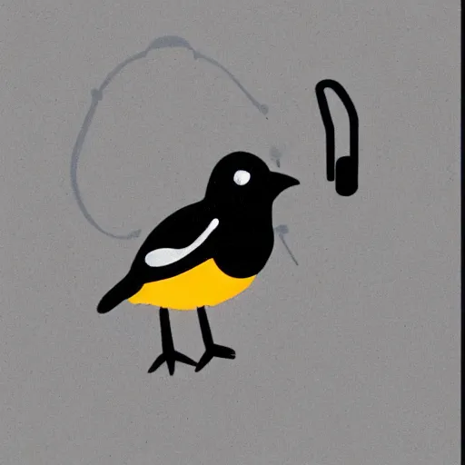 Image similar to a bird wearing headphones