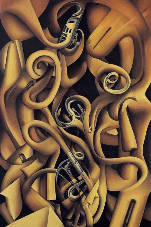 Image similar to music inspires my soul. by mc escher, hyperrealistic photorealism acrylic on canvas