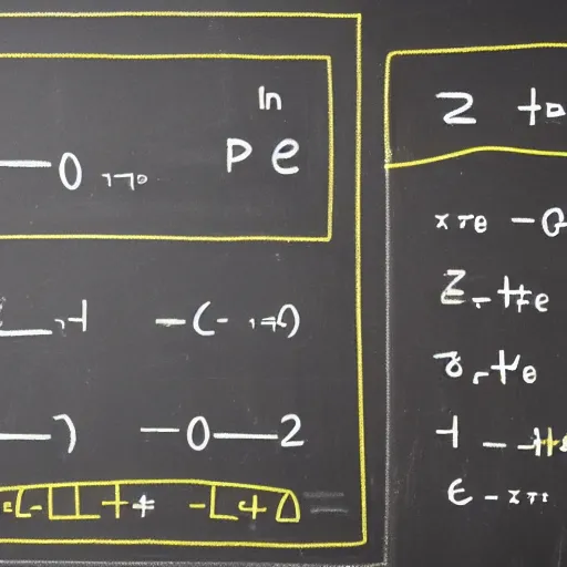 Prompt: grand unified equations and diagrams that describe all reality written in chalk on a blackboard