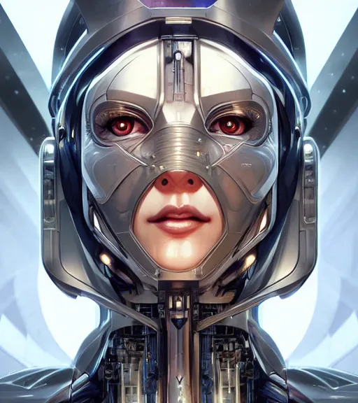 Image similar to symmetry portrait of alain chabat cyberborg ultra detailed, intricate, anime, dynamic lighting, digital art, digital painting, art station, wlop, sharp focus, illustration, art by artgerm and greg rutkowski and alphonse mucha