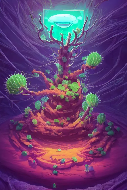 Image similar to roots cactus sushi cristal smurf ghost creature animal sushi cristal very big eye roots cactus elemental flush of force nature micro world fluo fishscale, behance hd by jesper ejsing, by rhads, makoto shinkai and lois van baarle, ilya kuvshinov, rossdraws radiating a glowing aura global illumination ray tracing hdr