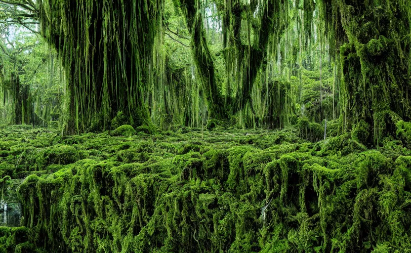 Prompt: decrepit overgrown Best Buy flooded moss vines documentary footage