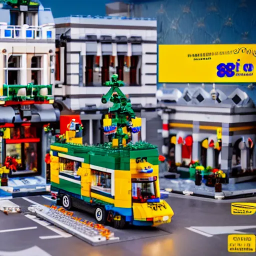 Prompt: promotional photo of a new lego set on the topic of a ukrainian city, 8 k, cinematic