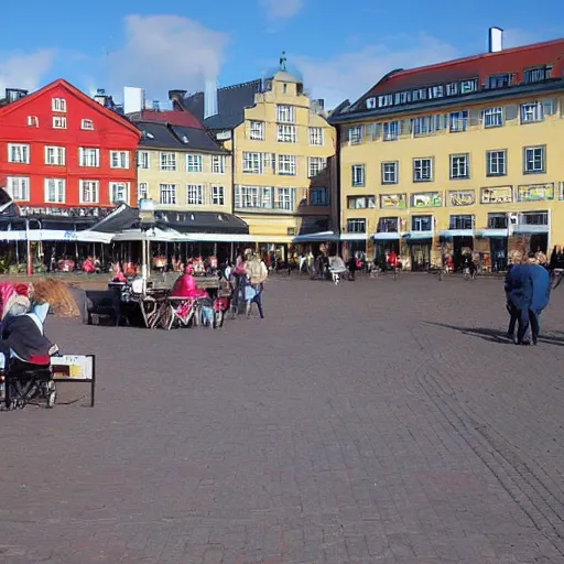 Prompt: Varberg town square, Sweden