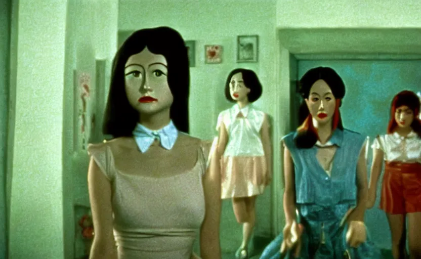 Image similar to film still of Hausu (ハウス) (1977), 4k restoration, Criterion, clear eyes