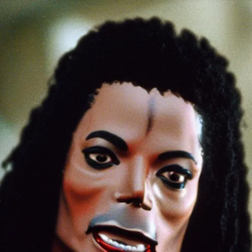 Prompt: a 1980s film still of Michael Jackson dressed as Snoop Dogg, 40mm lens, shallow depth of field, split lighting