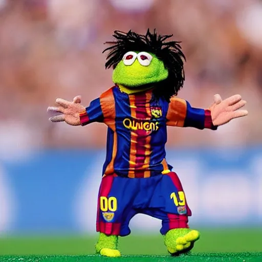 Image similar to lionel messi as a muppet