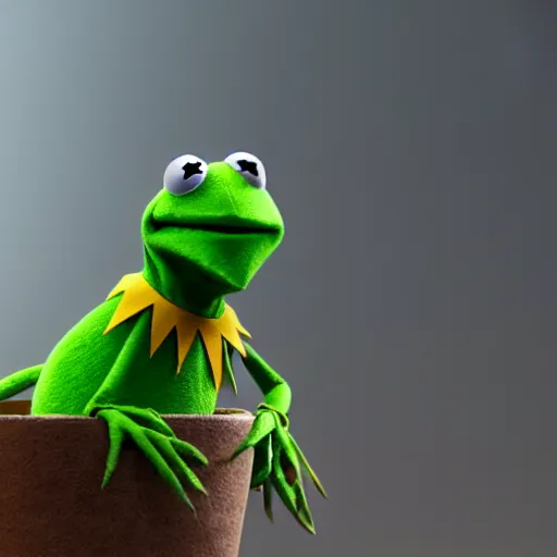 Image similar to a still of kermit the frog in avengers movie, cory volumetric light, detailed, octane render