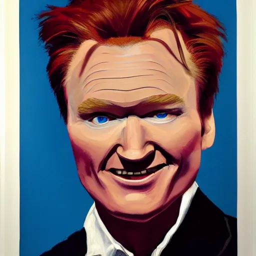 Image similar to conan o'brien, by simon birch, portrait