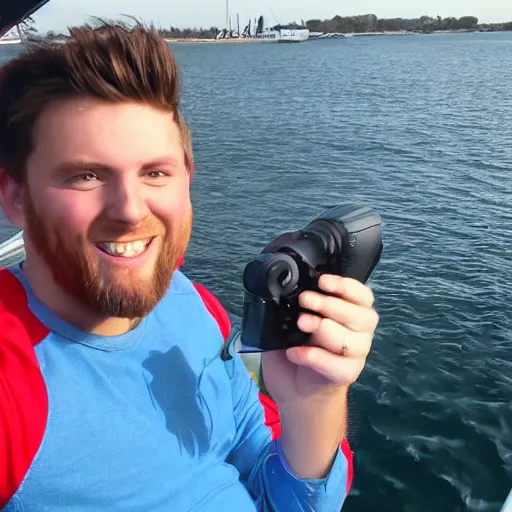Prompt: youtuber joe on a boat