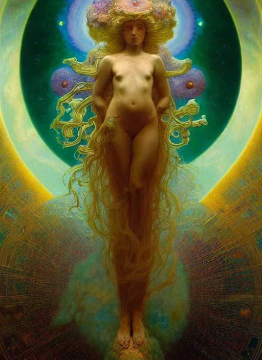 Image similar to antediluvian occult cosmology, panspermia, by robert hooke and ernst haeckel and agostino arrivabene and joaquin sorolla and alphonse mucha, rule of thirds, vivid colours, negative space, atmospheric, digital painting, artstation, concept art, smooth, sharp focus