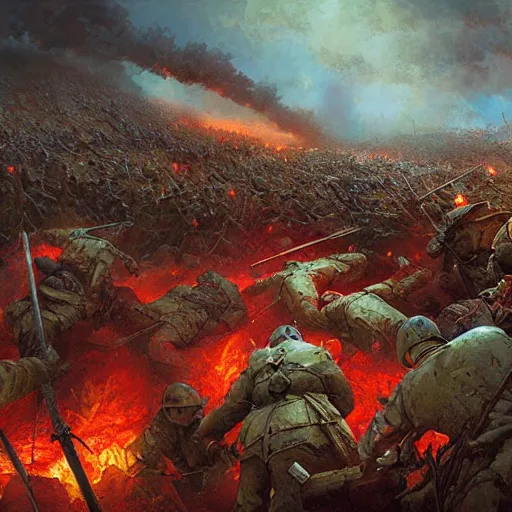 Image similar to the battle of Beaumont Hamel by Marc Simonetti