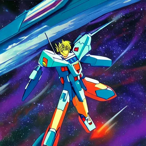 Prompt: “artwork of Four Muramase from Zeta Gundam floating in a beautiful nebula”