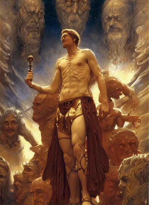 Prompt: the sixth sphere jupiter : the just rulers from dante's divine comedy. highly detailed painting by gaston bussiere, craig mullins, j. c. leyendecker 8 k