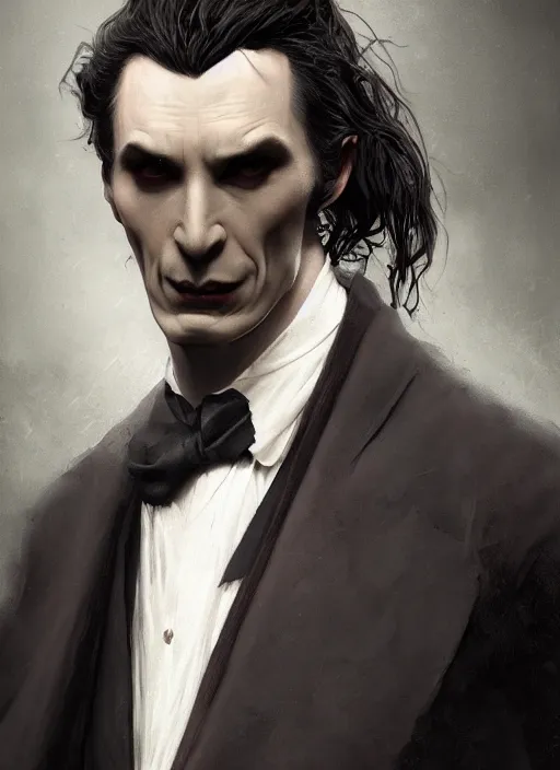 Image similar to highly detailed portrait of count dracula by mike mignola, tom bagshaw artgerm and ross tran, beautiful dramatic dark moody lighting, volumetric, cinematic atmosphere, photorealism, glossy magazine painting, global illumination, deep color, 8 k resolution, high details, flickr, dslr, z brushcentral, cgsociety, artstation