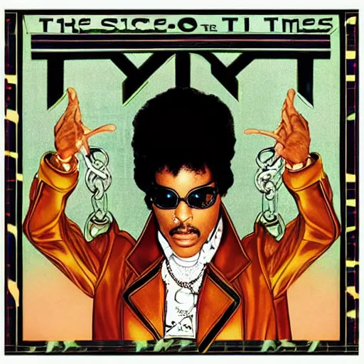 Image similar to the cover artwork for Prince’s Sign O’ The Times album. Really detailed.