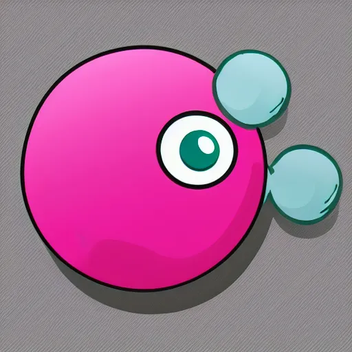 Prompt: pink angry bubble, emoticon