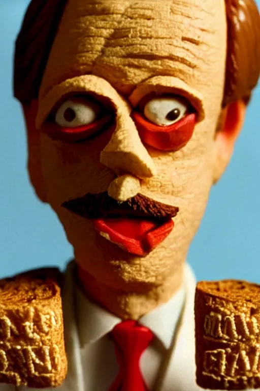 Image similar to film still of steve buscemi made out of bread in the royal tenenbaums, 4 k