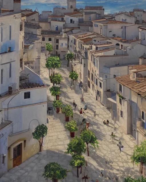 Prompt: conversano, apulia by yoshitaka amano 4 k hyper detailed trending on artstation