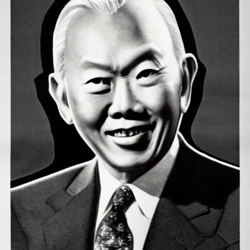 Image similar to A 1950s poster of Lee Kuan Yew