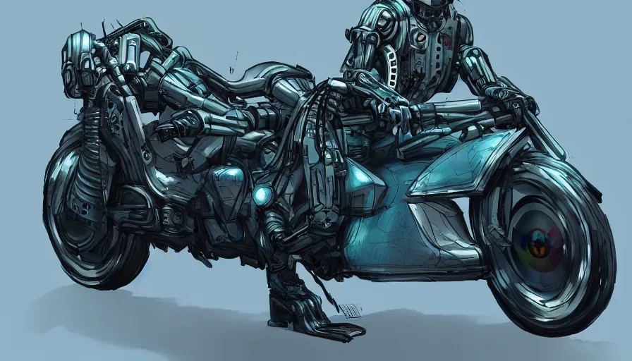 Prompt: a futuristic cyberpunk motorbike, trending on ArtStation