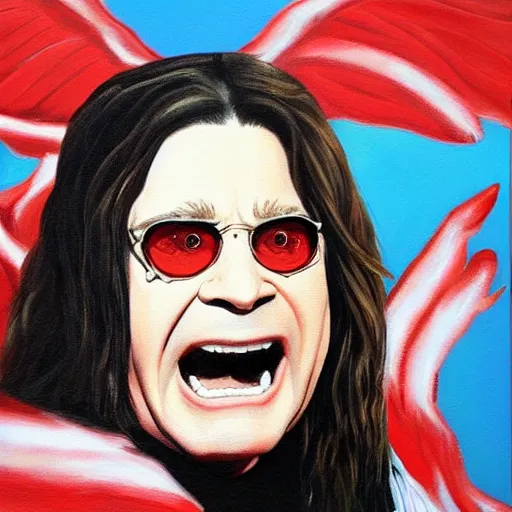 Image similar to ozzy osbourne esspresionalist painting