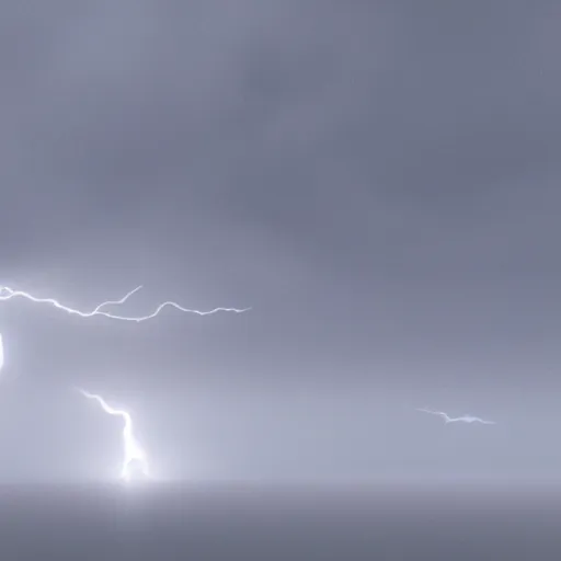 Image similar to lightning clouds, fog, 4 k render