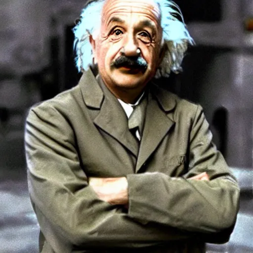 Prompt: Albert Einstein in metal gear solid 2