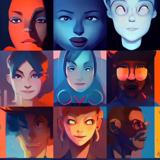 Image similar to face icon stylized minimalist rockoa €™ s modern life, loftis, cory behance hd by jesper ejsing, by rhads, makoto shinkai and lois van baarle, ilya kuvshinov, rossdraws global illumination