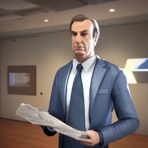 Prompt: 3D render of Saul Goodman, octane render, unreal engine 5