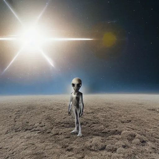 Image similar to an amazing award winning portrait photo of an alien on an unknown planet