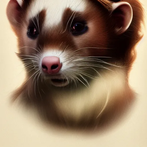 Image similar to A ferret is Jack Sparrow, hyperdetailed, artstation, cgsociety, 8k