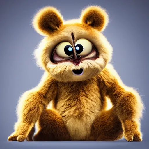 Image similar to cute little furry baby monster in the style of Pixar. product photography, centered