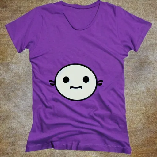 Image similar to a purple t-shirt with a cartoon face