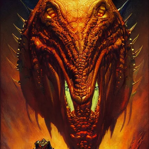 Prompt: portrait of sauron the dinosaur mutant from xmen. shadowrun furaffiniy cyberpunk fantasy highly detailed painting by gaston bussiere craig mullins jc leyendecker gustav klimt artgerm greg rutkowski john berkey, bergey, craig mullins, ruan jia, raymond swanland, jeremy mann, tom lovell, alex malveda