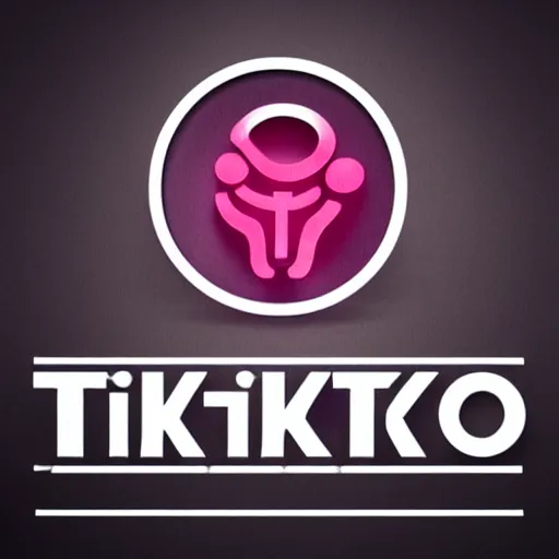 Image similar to new tik-tok logo,logo design,high contrast,cyberpunk