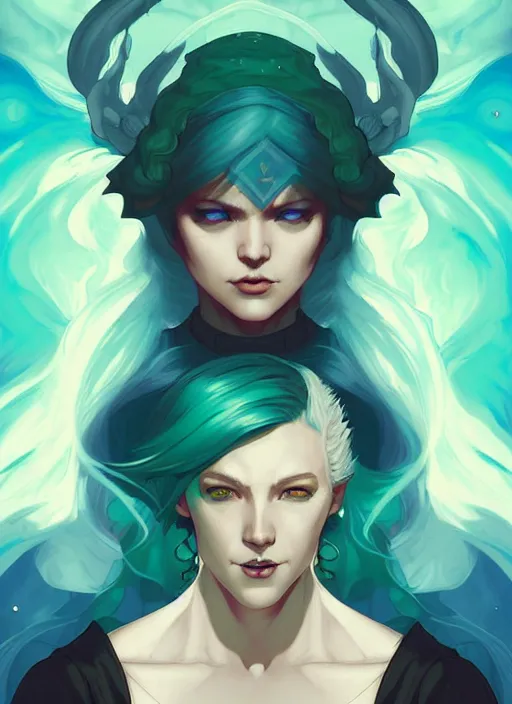 Image similar to style artgerm, joshua middleton, hilary clinton as a warrior monk wearing green pelt light amor, blue hair, swirling water cosmos, fantasy, dnd, cinematic lighting