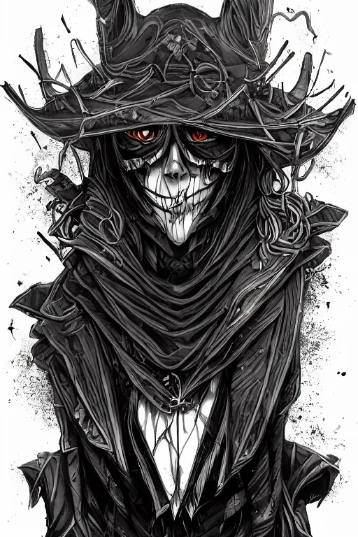 Image similar to villain scarecrow, symmetrical, highly detailed, digital art, sharp focus, trending on art station, anime art style