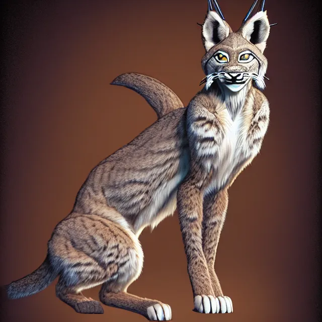 Prompt: the portrait of anthropomorphic lynx fursona wearing a steampunk dress as unimaginably beautiful, gorgeous, elegant, young lynx, an ultrafine hyperdetailed illustration by kim jung gi, irakli nadar, intricate linework, white fur, unreal engine 5 highly rendered, global illumination, radiant light, detailed and intricate environment